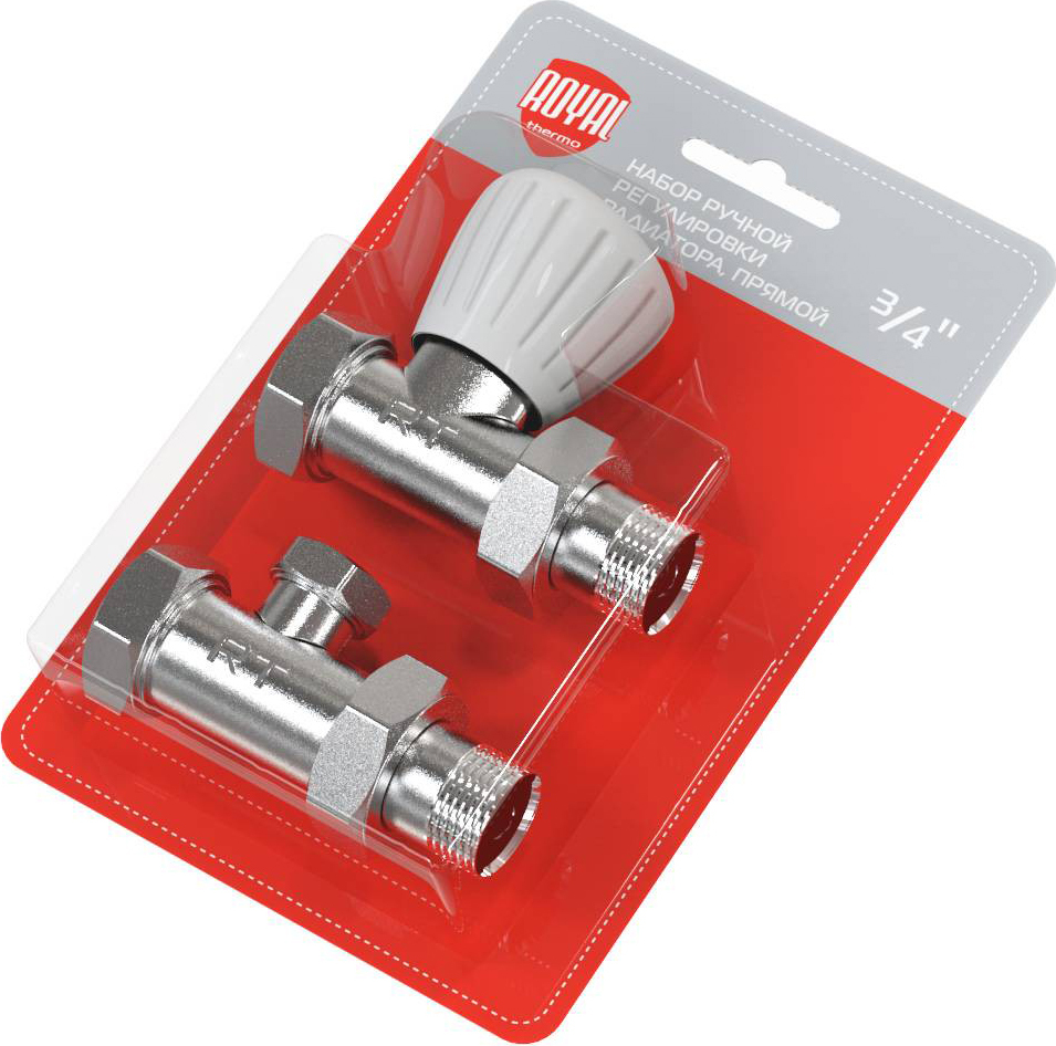 Royal Thermo прямой 3/4&rdquo; (никель) набор ручной регулировки