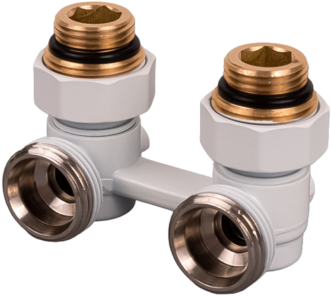Royal Thermo угловой 1/2"х3/4" EK (белый) узлы нижнего подключения