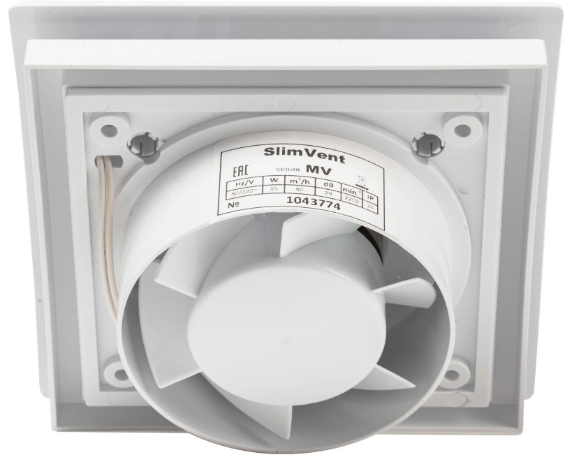 SlimVent МV 100, пластик овал белый вытяжка для ванной диаметр 100 мм