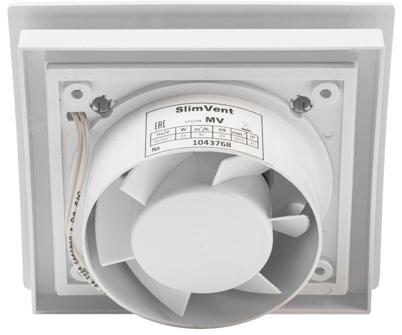 SlimVent МV 100, пластик овал белый матовый вытяжка для ванной диаметр 100 мм