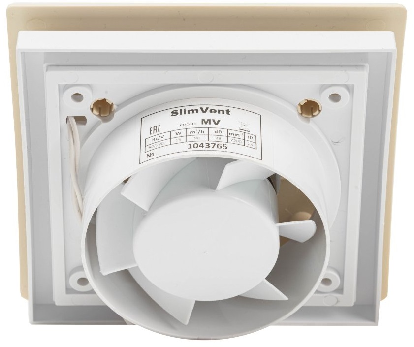 SlimVent МV 100, пластик овал бежевый вытяжка для ванной диаметр 100 мм