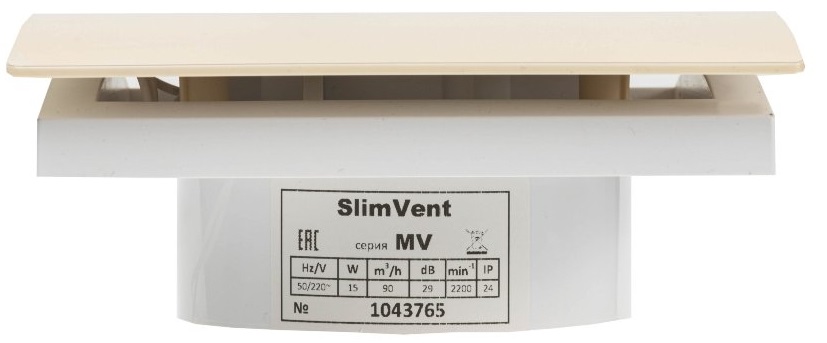 SlimVent МV 100, пластик овал бежевый вытяжка для ванной диаметр 100 мм