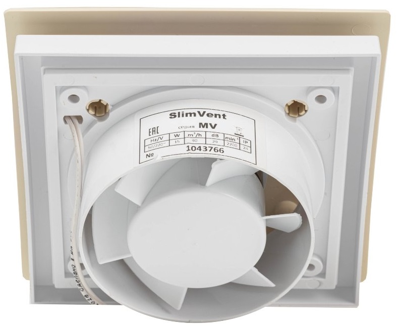 SlimVent МV 100, пластик овал бежевый матовый вытяжка для ванной диаметр 100 мм