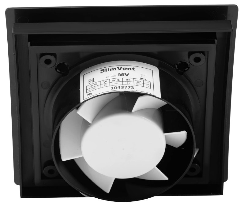 SlimVent МV 100, пластик овал черный матовый вытяжка для ванной диаметр 100 мм