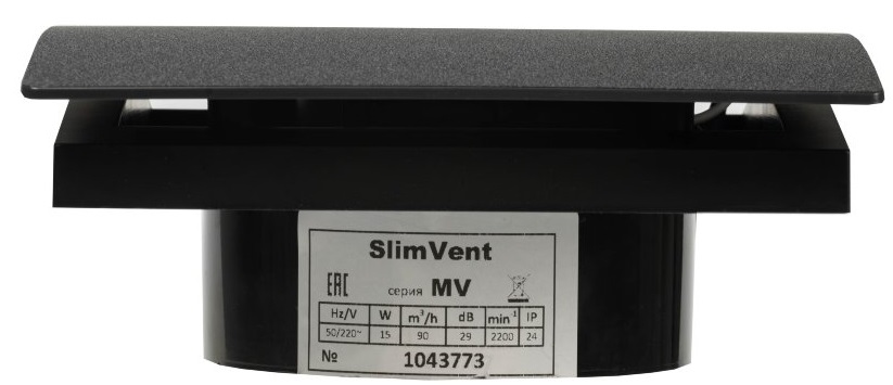 SlimVent МV 100, пластик овал черный матовый вытяжка для ванной диаметр 100 мм