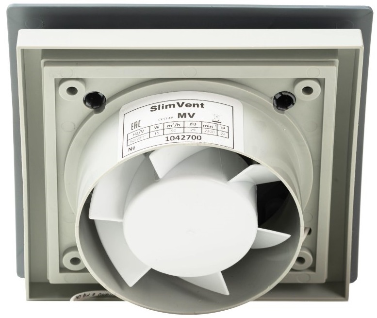 SlimVent МV 100, пластик овал серый матовый вытяжка для ванной диаметр 100 мм