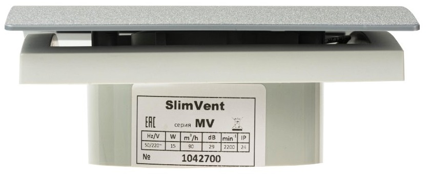 SlimVent МV 100, пластик овал серый матовый вытяжка для ванной диаметр 100 мм