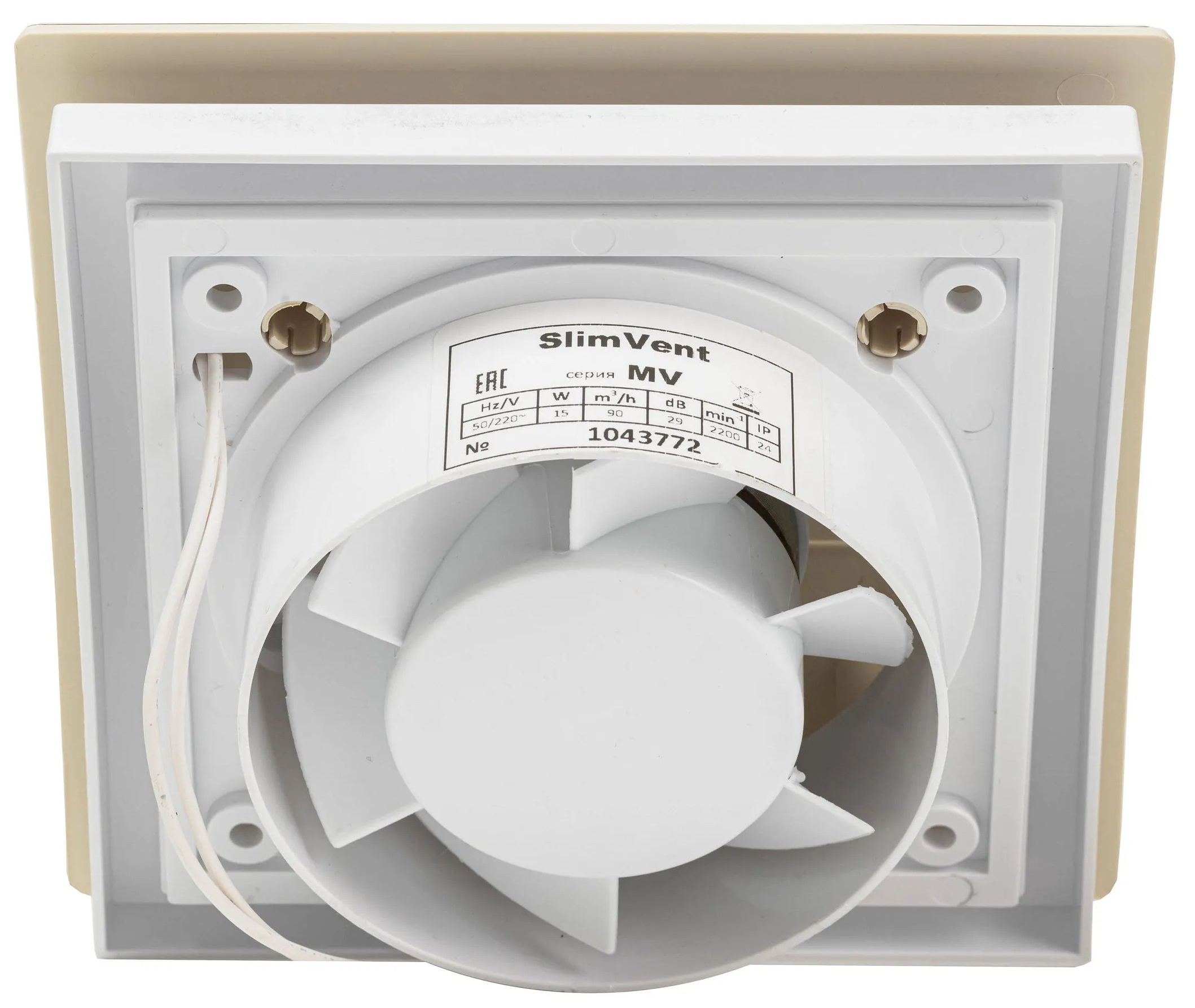 SlimVent МV 100, пластик овал шлифованное золото вытяжка для ванной диаметр 100 мм