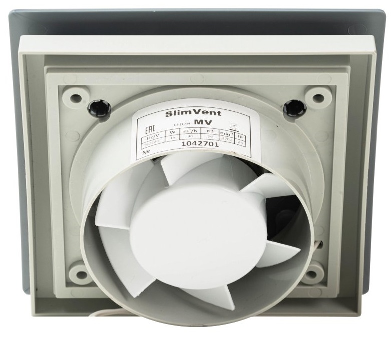 SlimVent МV 100, пластик овал шлифованный графит вытяжка для ванной диаметр 100 мм