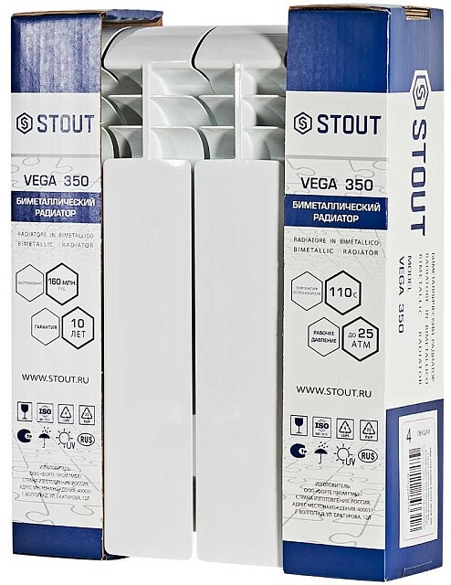 STOUT VEGA BM 350 4 секции биметаллический радиатор