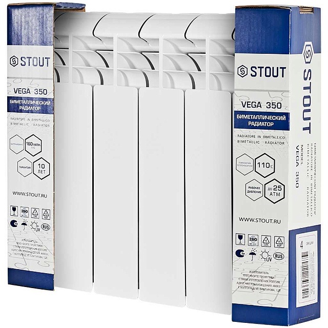STOUT VEGA BM 350 6 секций биметаллический радиатор