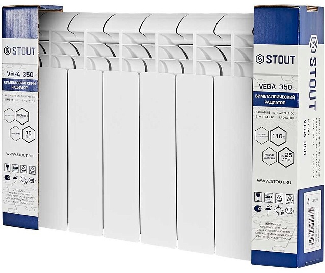 STOUT VEGA BM 350 8 секций биметаллический радиатор