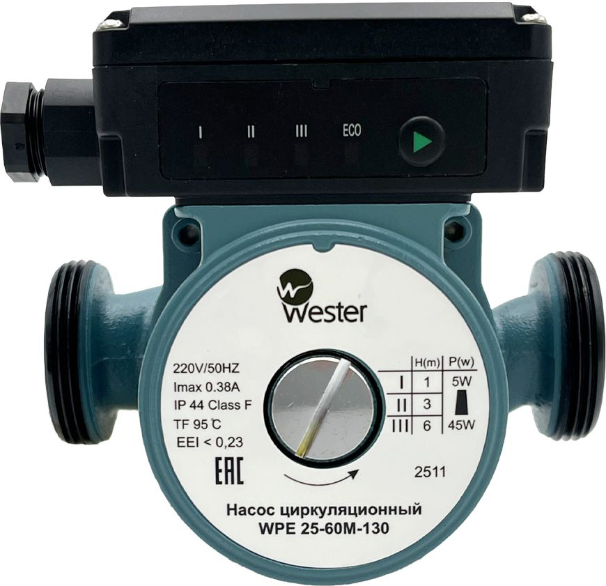 Wester WPE 25-60M 130 мм циркуляционный насос
