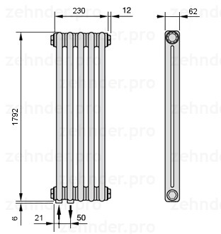 Zehnder 2180/10 Completto радиатор отопления