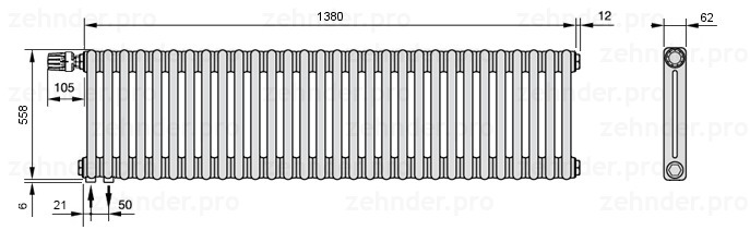 Zehnder 3057/30-2 радиатор отопления
