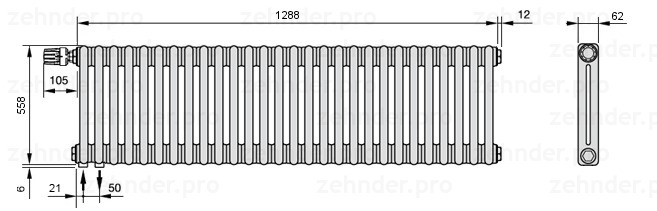 Zehnder 3057/6-2 радиатор отопления