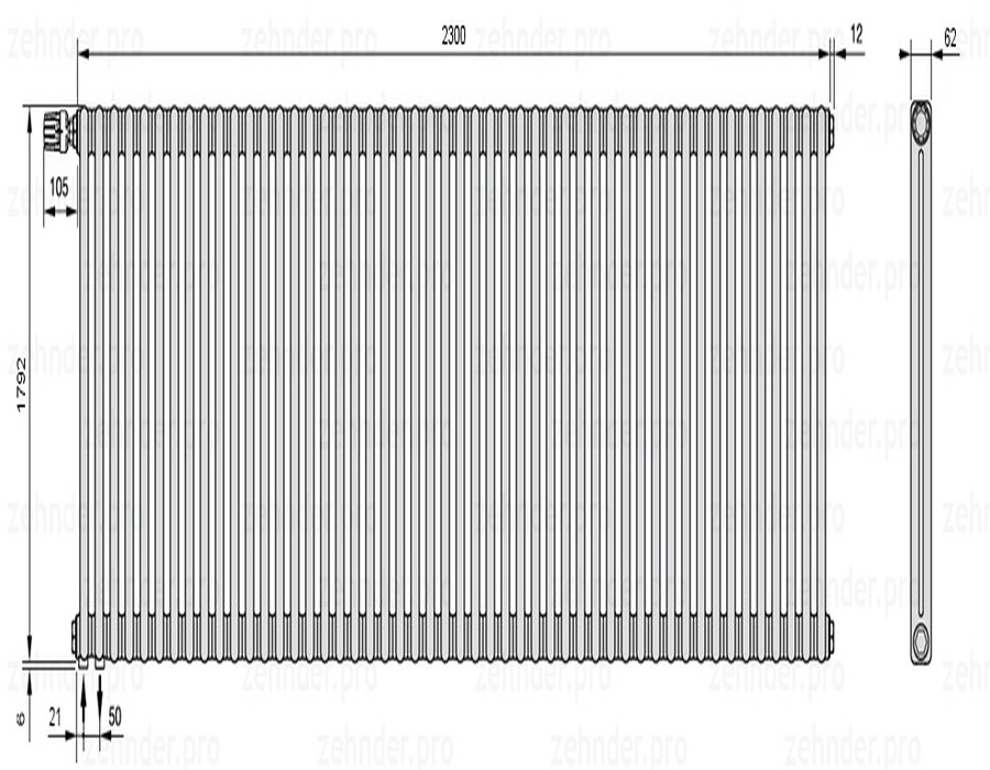Zehnder Charleston 2180/50 TL радиатор отопления