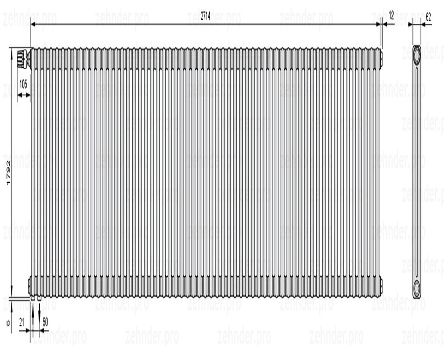 Zehnder Charleston 2180/58 TL радиатор отопления