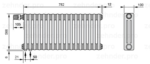 Zehnder Charleston 3057/17 TL радиатор отопления