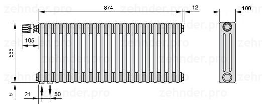 Zehnder Charleston 3057/19 TL радиатор отопления