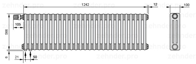 Zehnder Charleston 3057/27 TL радиатор отопления