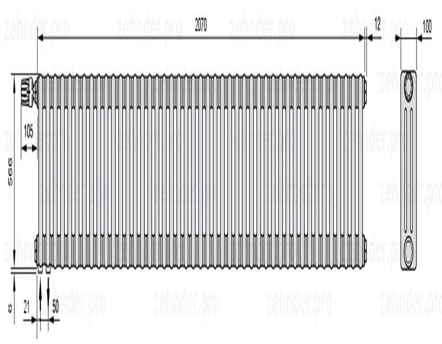 Zehnder Charleston 3057/45 TL радиатор отопления