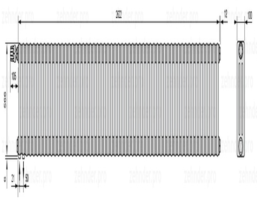 Zehnder Charleston 3057/57 TL радиатор отопления
