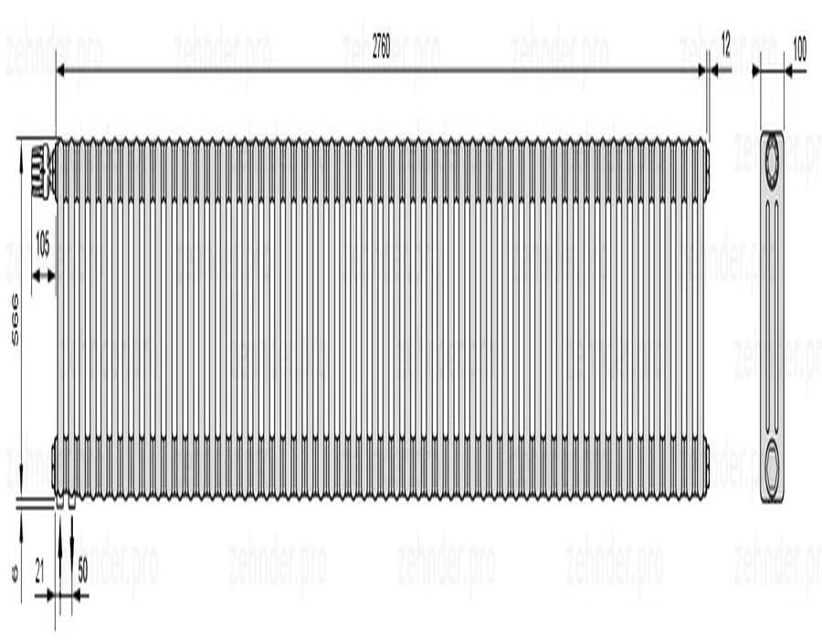 Zehnder Charleston 3057/60 TL радиатор отопления