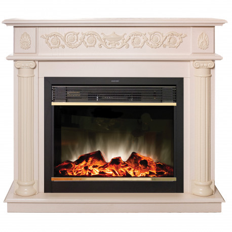 Real-Flame Attica 25,5/26 WT с очагом Moonblaze Lux Bl/Br электрокамин с широким очагом 2D