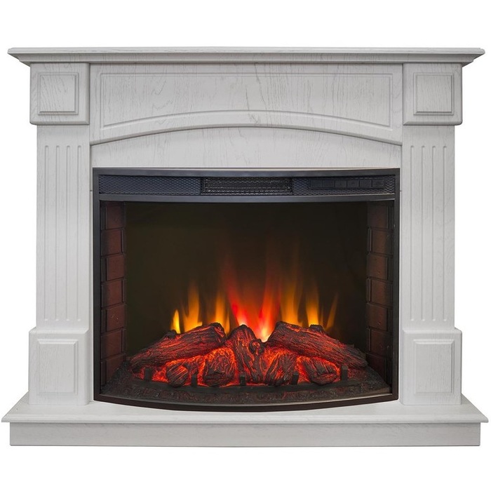 Real-Flame Carolina 25,5 WT с очагом Evrika 25,5 LED элегантный электрокамин (очаг+портал) со звуком
