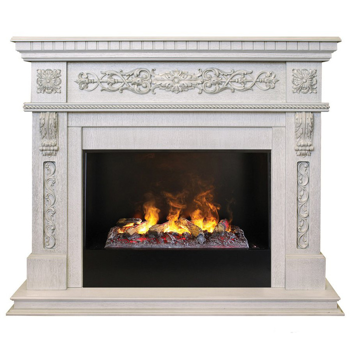 Real-Flame Estella 25,5/26 WT с очагом Black вставка + 3D Cassette 630 звук+увлажнение электрокамин с 3D эффектом живого пламени