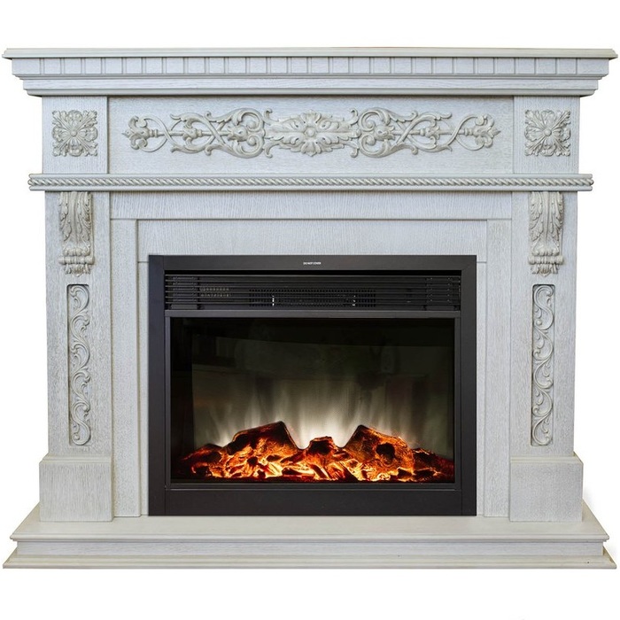 Real-Flame Estella 25,5/26 WT с очагом Moonblaze Lux Bl/Br электрокамин с широким очагом 2D