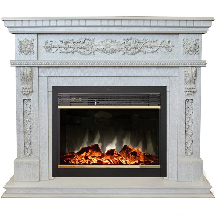 Real-Flame Estella 25,5/26 WT с очагом Moonblaze Lux Bl/Br электрокамин с широким очагом 2D