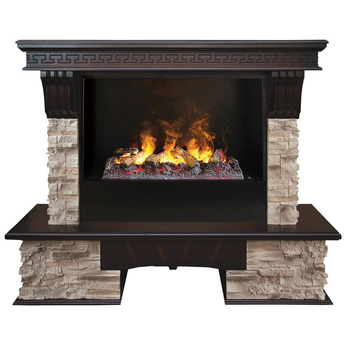 Real-Flame Rockland 26/HL AO с очагом 3D Cassette 630 (Black вставка) электрокамин 3D (очаг+портал) с паром и звуком