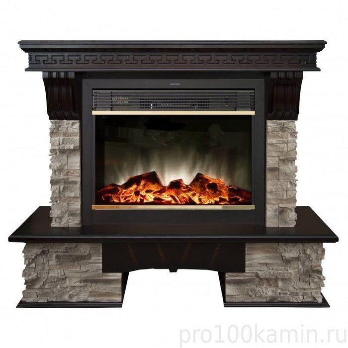 Real-Flame Rockland 26/HL с очагом Moonblaze lux Bl/Br эффект натурального огня комплект электрического камина