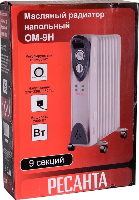 Ресанта ОМ- 9Н (2 кВт) масляный радиатор
