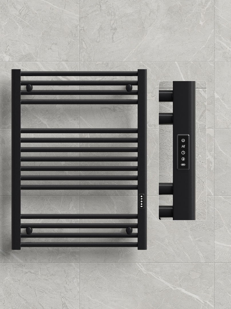Rifar D-LINE 600x800, чёрный янтарь матовый электрический полотенцесушитель лесенка