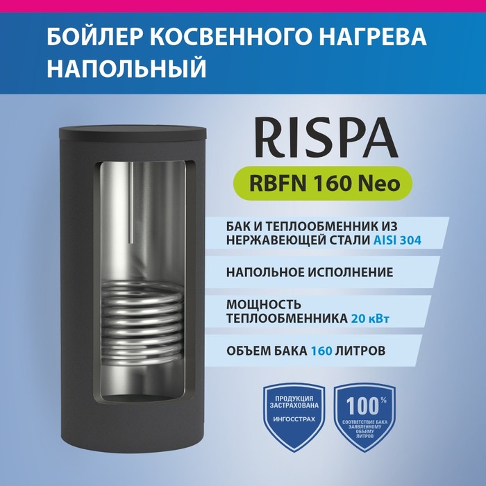 RISPA RBFN NEO 160 бойлер косвенного нагрева
