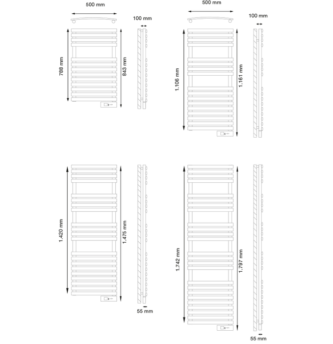 ROINTE TOALLERO BLANCO 300 (DTE030SEW) D SERIES электрический полотенцесушитель лесенка