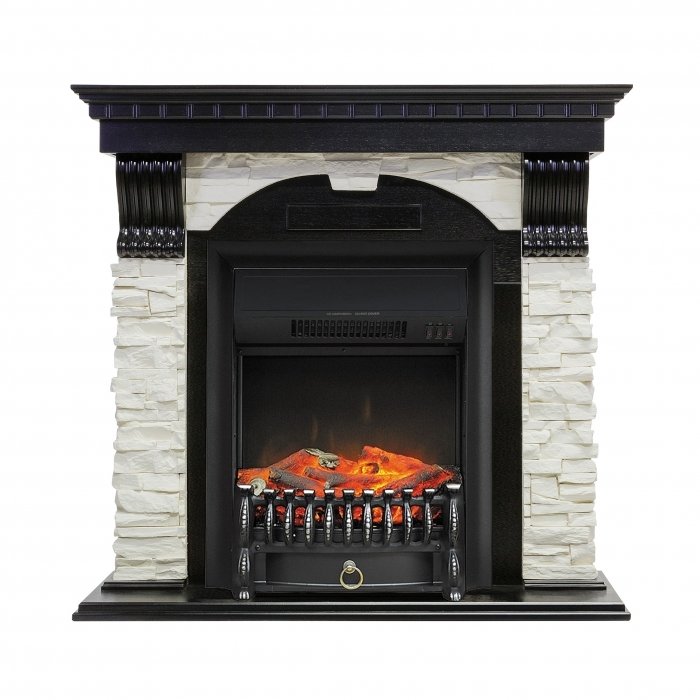 Royal Flame Dublin арочный сланец белый с очагом Fobos (Венге) электрокамин с классическим очагом 2D