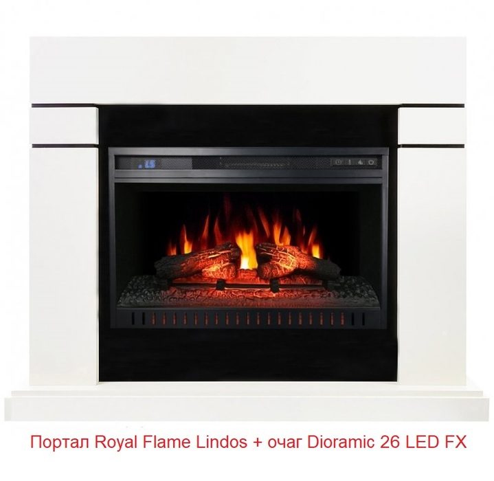 Royal Flame Lindos под очаг Dioramic 26 LED FX широкий портал
