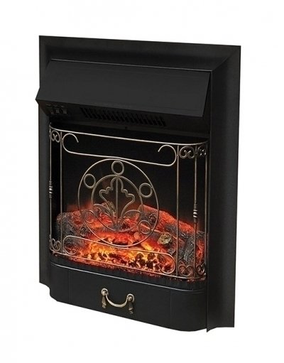Royal Flame Majestic FX Black с кованой решеткой очаг для каминного портала