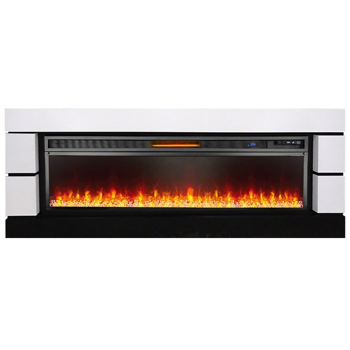 Royal Flame Modern  60 (белый с черным) с очагом Vision 60 LED линейный электрокамин