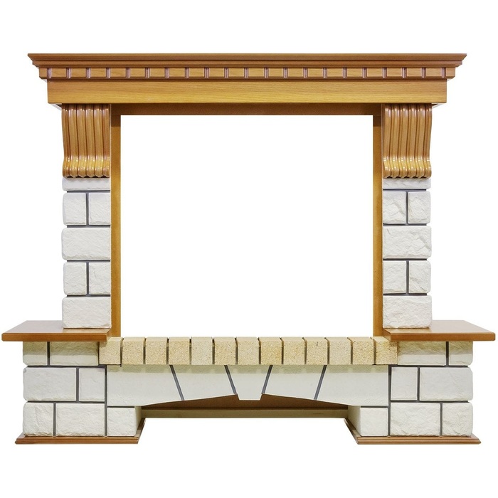 Royal Flame Pierre Luxe под очаги Dioramic 28 FX дуб широкий портал