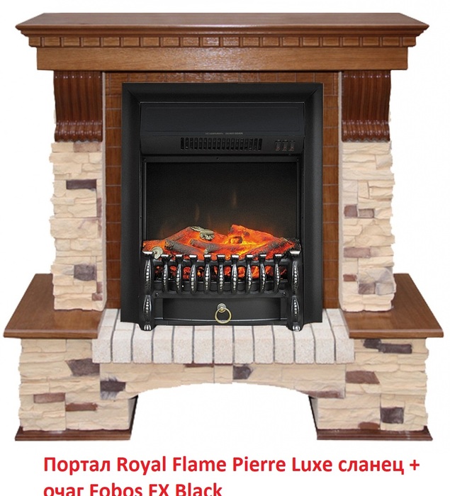Royal Flame Pierre Luxe сланец под классический очаг (Дуб) классический портал для камина