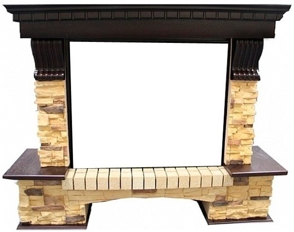Royal Flame Pierre Luxe сланец под очаг Dioramic 25 FX (Темный дуб) широкий портал