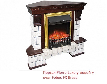 Royal Flame Pierre Luxe угл. под классический очаг (Темный дуб) угловой классический портал