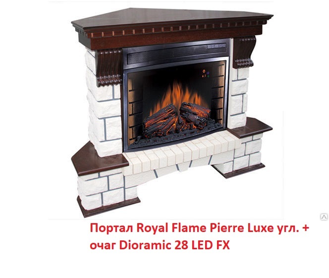Royal Flame Pierre Luxe угл. под очаги Dioramic 28 FX (Темный дуб) из искусственного камня каменный портал