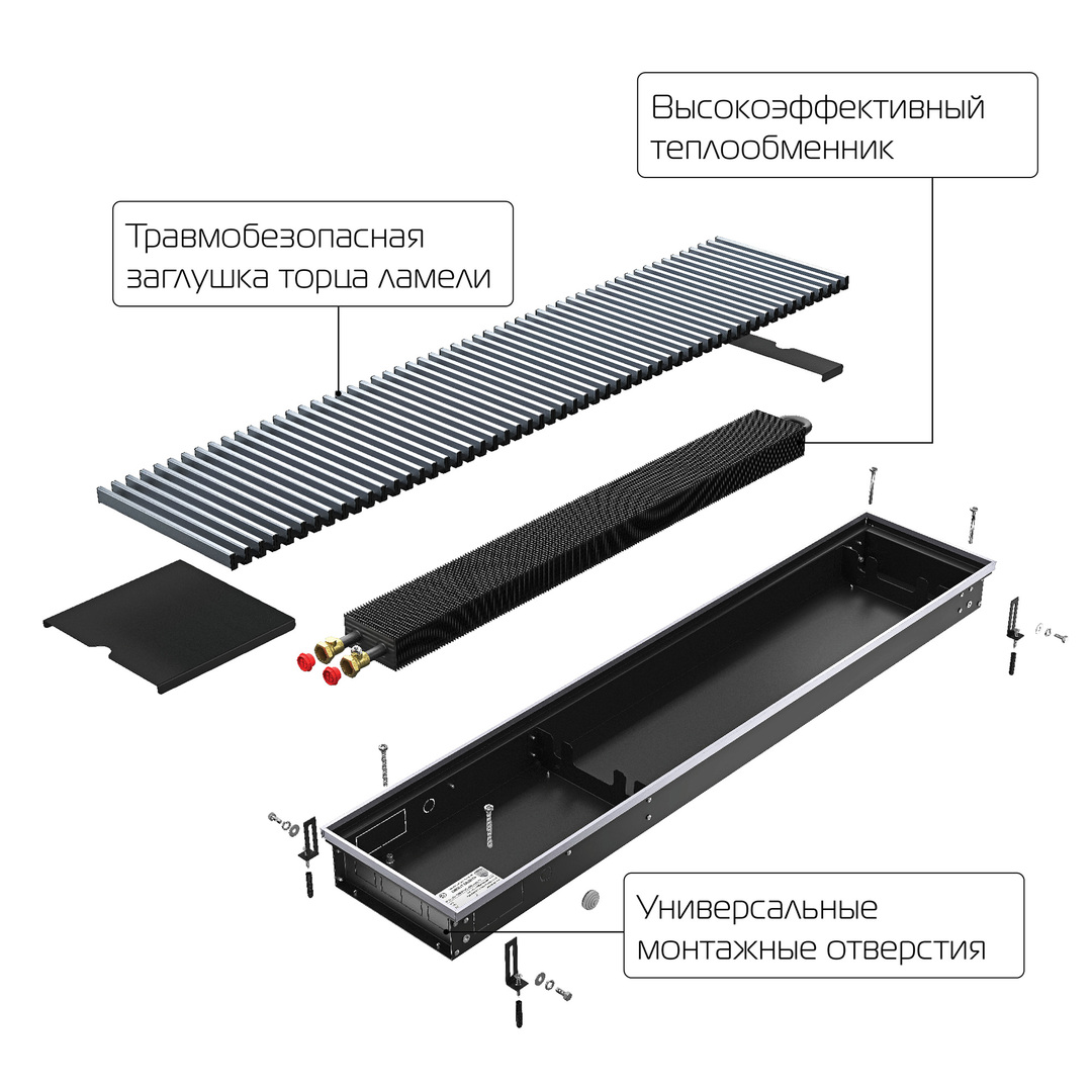 Royal Thermo ATRIUM TURBO-150/250/1300 внутрипольный конвектор