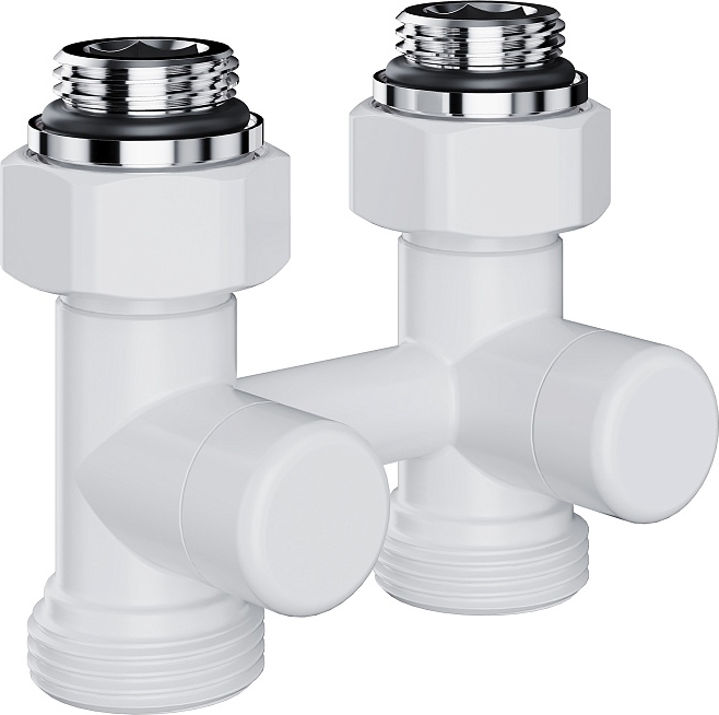 Royal Thermo Design 1/2&quot;x3/4&quot; EK (белый), прямой узел нижнего подключения